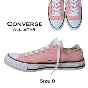 Converse Chuck Taylor All Star Sneakers Womens 8 Low Top Pink Canvas Lace Up
